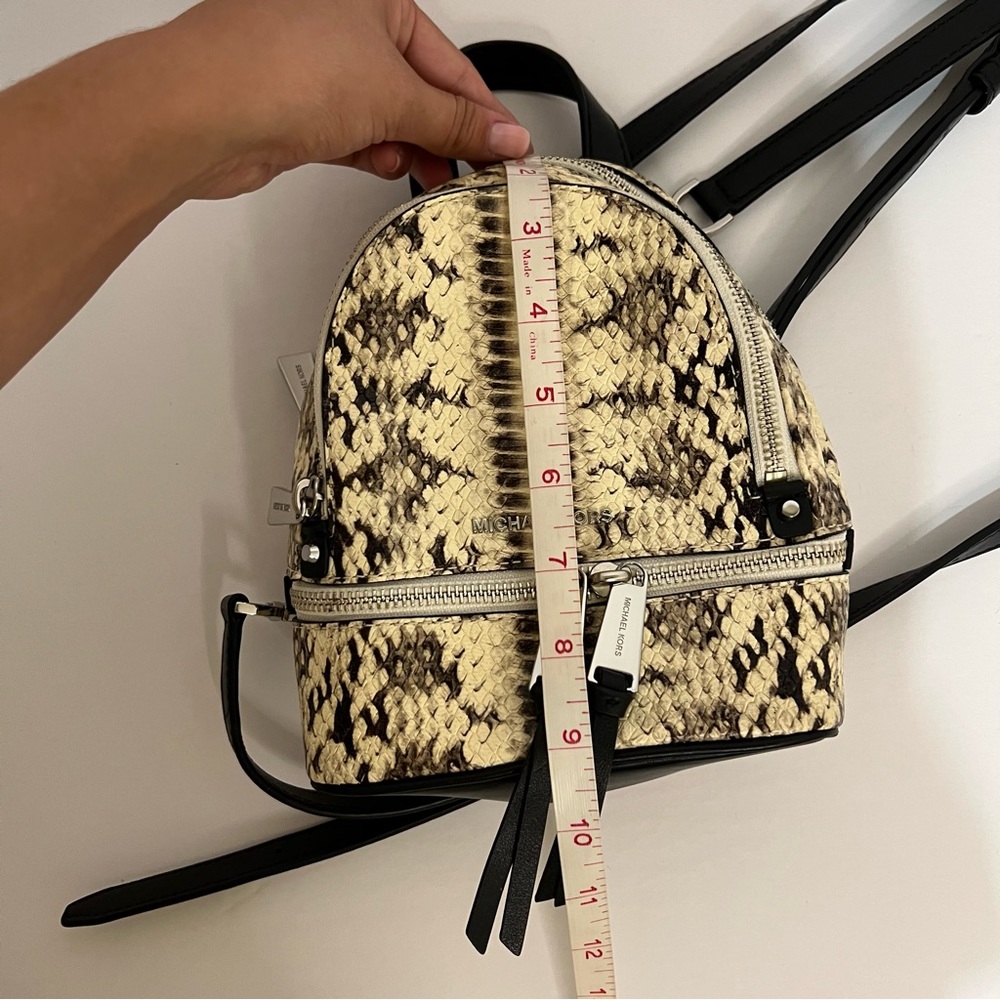 Michael‎ Kors Rhea Mini Snake-Embossed Leather Backpack - Picture 9 of 10